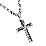 ISAIAH 40:31 Steel Cable Cross Necklace for Men with Thick Chain