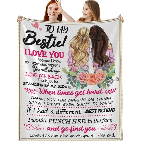 LHSHID Blanket Gift for Best Friends Flannel Bed Throw Blanket Unique Gift for Women Girl Soul Sister Coworker Happy Birthday Gifts Idea for Besties Friendship 30"x40"