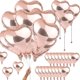 thumbnail image 1 of 50 Piezas Globo De Corazón De Oro Rosa, Globos En Forma De Corazón, Globos De Helio En Forma De Corazón, Globo De Corazón De 18 Pulgadas, Globo De Aluminio Inflable, Para Cumpleaños, V, 1 of 5