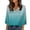 Green, variant on Women's Spring Summer Casual Loose V-Neck Three-Quarter Sleeve Ombre Print Pullover Top, Black XXL