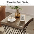 thumbnail image 4 of Fnova Modern Square End Table, 2-Tier Narrow Wood Side Table with Storage Shelf, Nightstand with Faux Marble Top and X-Shaped Metal Frame, Easy Assembly, for Living Room, Bedroom, Entryway, 4 of 10