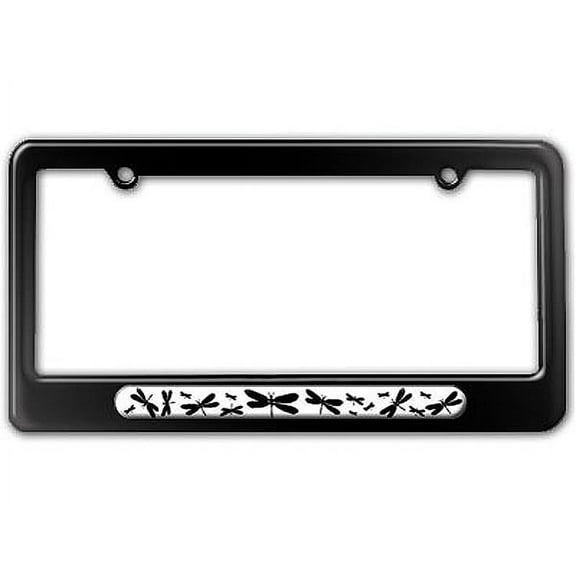 Dragonflies Black License Plate Frame