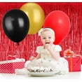 thumbnail image 2 of 3 Pcs Red Metallic Foil Curtains, 3.28ft x 6.56ft Laser Glitter Fringe Rain Curtain Shine Photo Booth Backdrop Tinsel Curtain Streamer for Wedding Christmas New YearBaby Shower Celebration Party, 2 of 6
