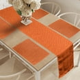 thumbnail image 2 of Ambesonne Burnt Orange Table Runner & Placemats, Nature Growth Leaves, Placemat 4 pcs + Runner 14"x90", Orange Burnt Orange, 2 of 2