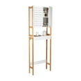 thumbnail image 2 of Organize It All Natural Bamboo Over the Toilet Bathroom Storage Space Saver Cabinet with Mounts, 2 of 5