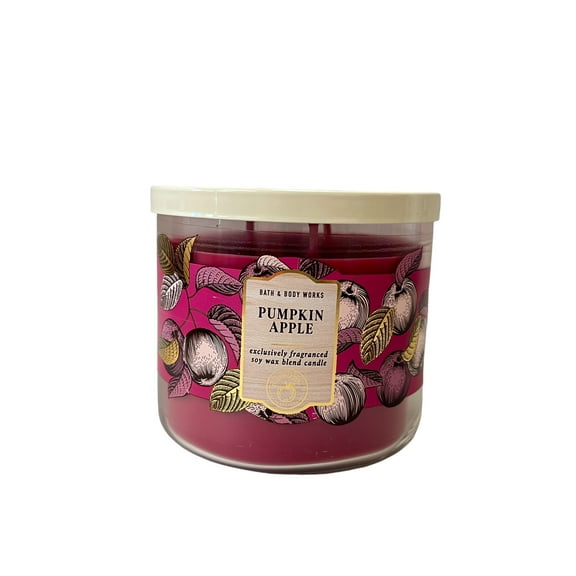 Bath & Body Works Pumpkin Apple Scented 3 Wick Candle 14.5 oz