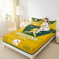 thumbnail image 4 of jejeloiu Boys Baseball Game Bed Sheets,Oakland City King Sheets,Ball Sport Lover Sheet Set For Teens Boy,Microfiber Bedroom Decor,4pcs, 4 of 7