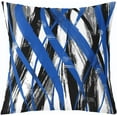 thumbnail image 2 of Blue Black Stripes Reversible Throw Pillow Covers 20 x 20-Inch Kids Geometric Pillow Covers Home Decor for Boys Modern Striped Art Square Cushion Covers Set of 4 Abstract Art Geometry, 2 of 6