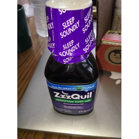 - ZzzQuil Nighttime Sleep Aid, Diphenhydramine HCl, Warming Berry Liquid, 6 Fl Oz