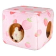 thumbnail image 1 of Methold Casa de madera para hámster, para niños, para espacios pequeños, de bajo mantenimiento, súper suave. Hábitats y jaulas para animales pequeños rosa, 1 of 6