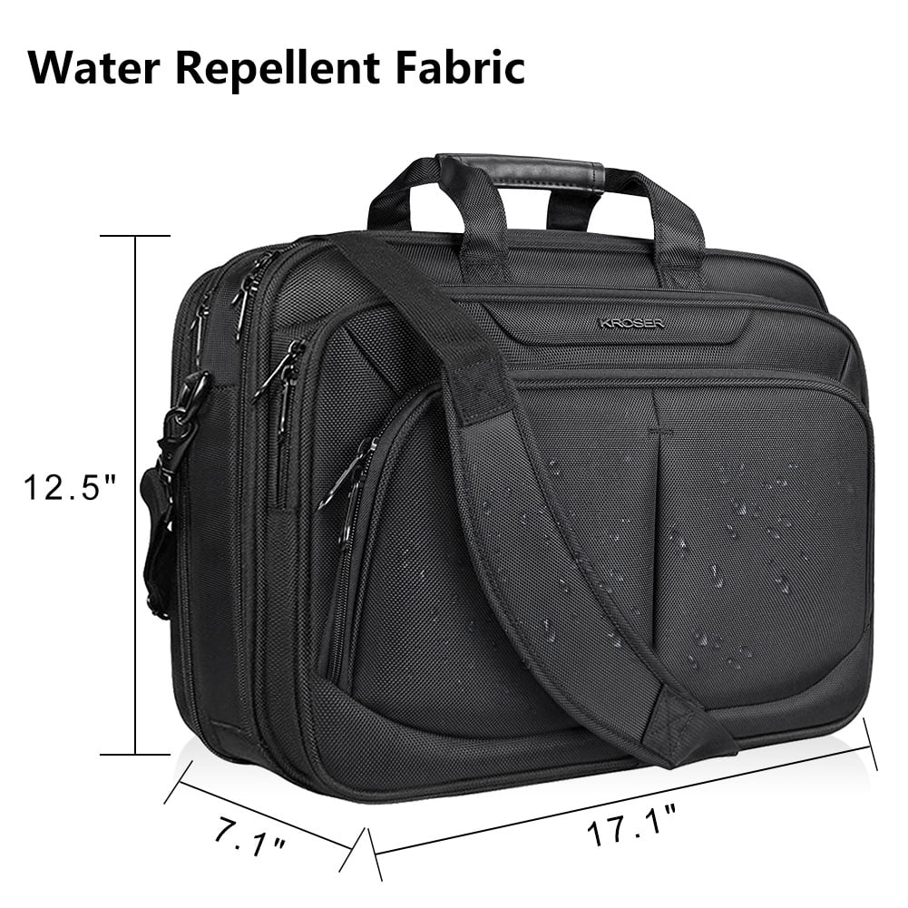 KROSER 17" Expandable Laptop Briefcase, Messenger Bag