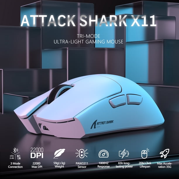 ATTACK SHARK X11 Gaming Mouse with Magnetic Charging Dock, PixArt ATTACK SHARK X11 Gaming Mouse with Magnetic Charging Dock, PixArt