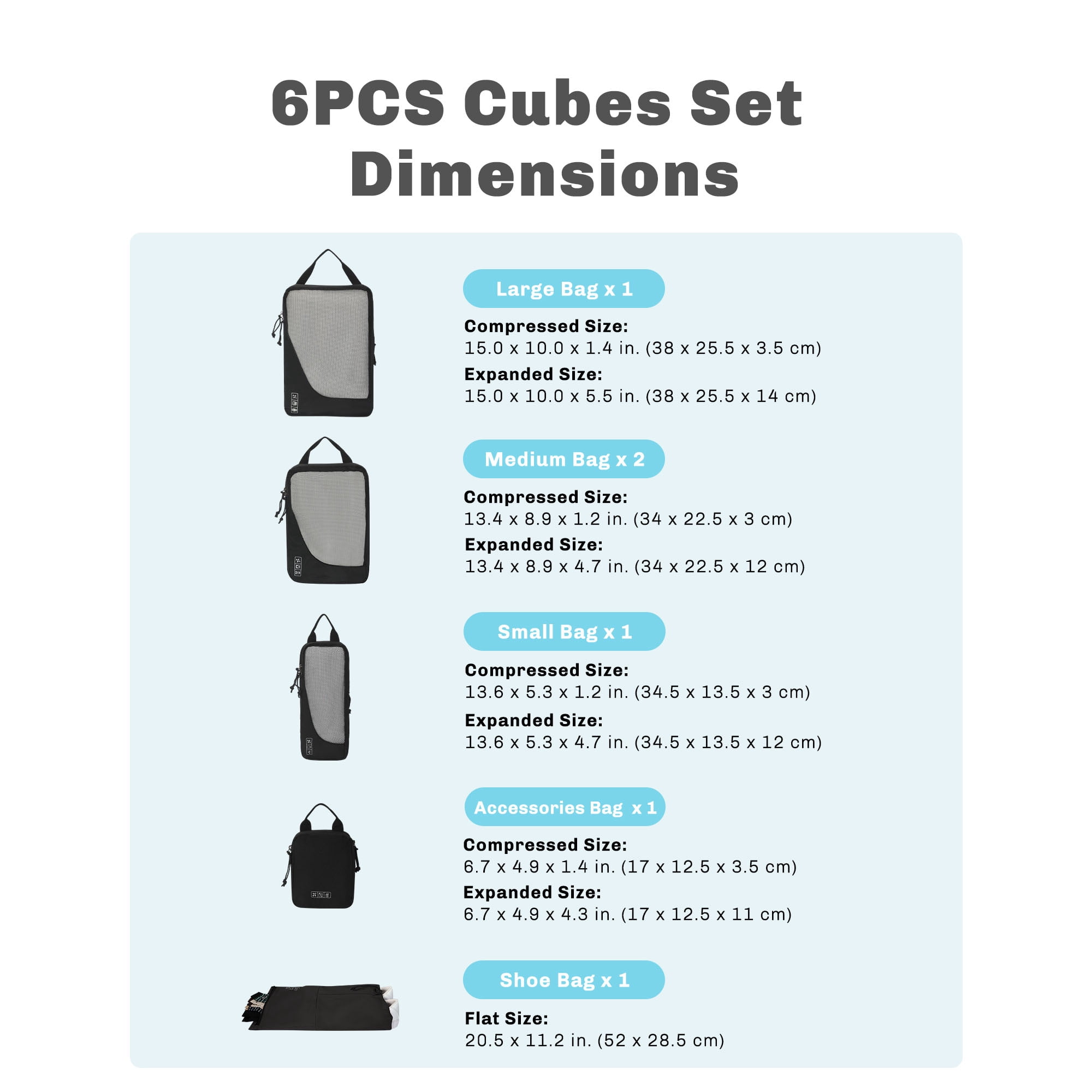 Compression Packing Cubes Set – Hynes Eagle – Black