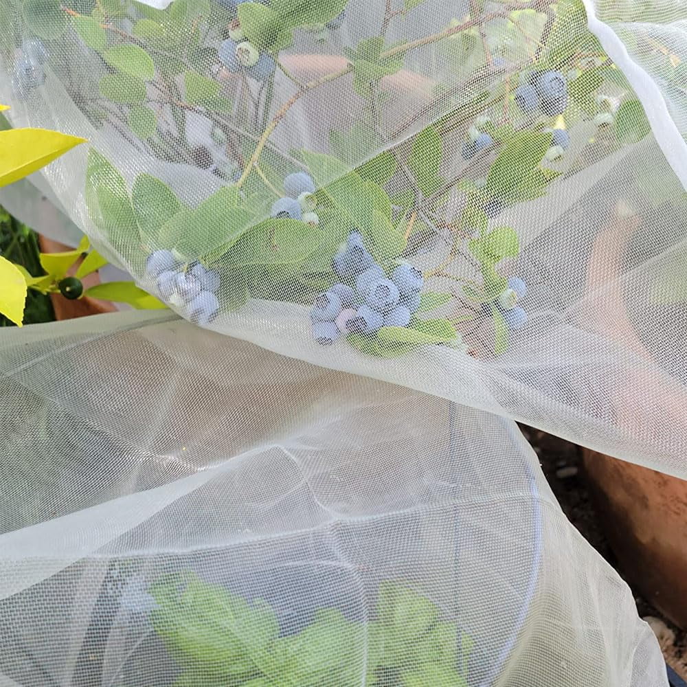 Garden Netting for Insect, Bird and Bug Cover 10x20FT 2 Pack | White Mesh Fabric Mosquito Net for Fruit & Vegetable Protection | Agricultural, Blackberry, Strawberry & Berry Plant Barrier
