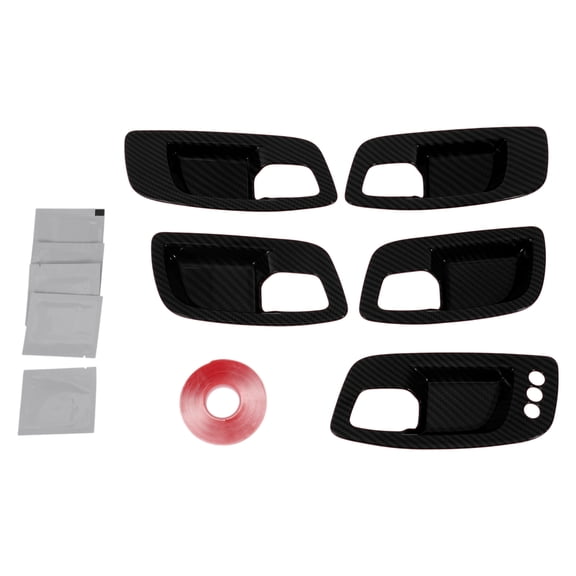 Interior Door Handle Bowl Cover Trim for Dodge Charger 2011-2021 Carbon Fiber Black ABS 5 Pcs