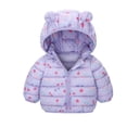thumbnail image 2 of Vrotazzy Girls Down Jacket Winter Coat Toddlers Soft Hooded Ears Design Warm Thickened Outerwear Baby Kids Cute Outfits,Sizes 6-12 Months, 2 of 4