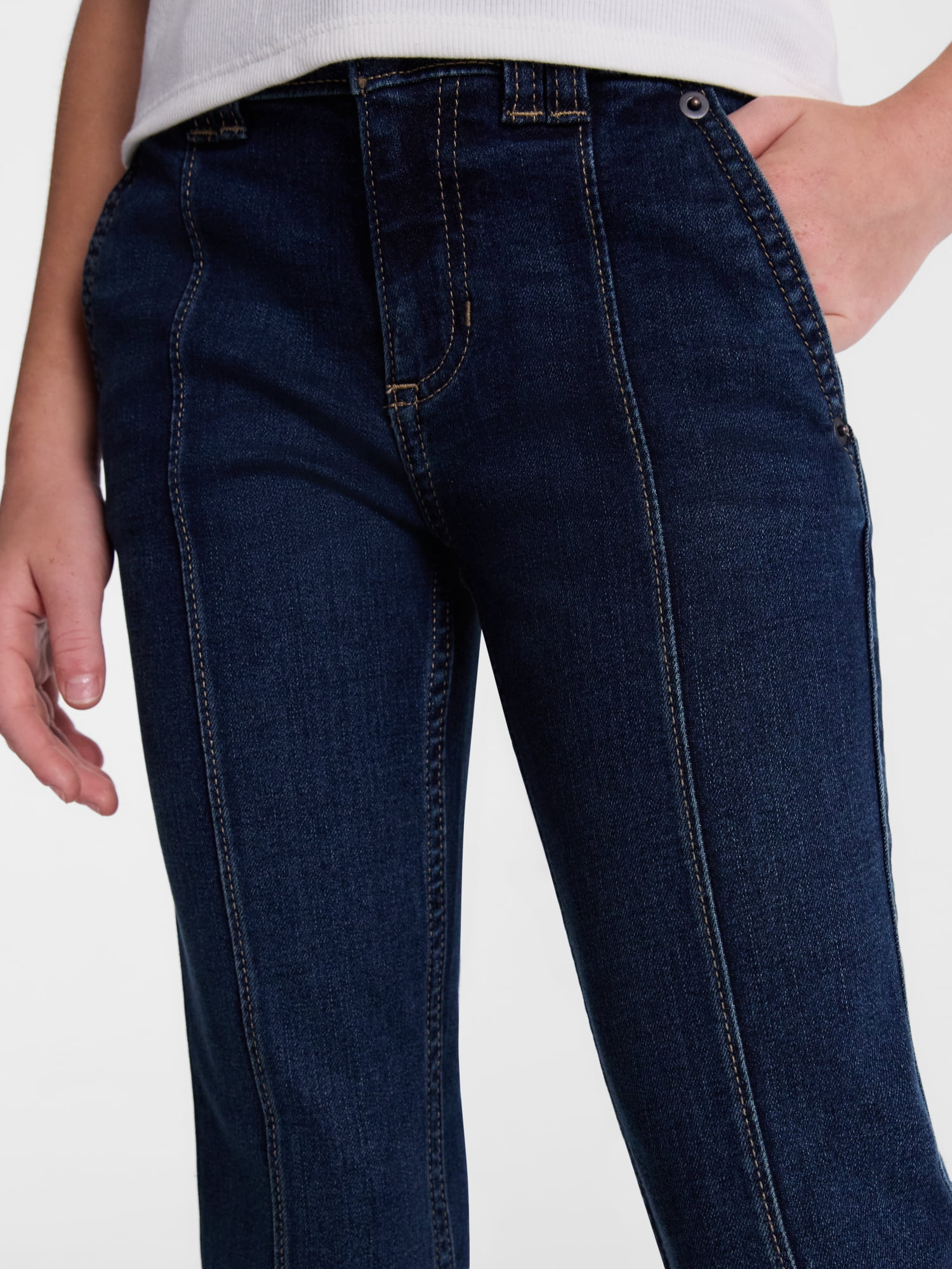 Wonder Nation Girls Front Seam Flare Jeans, Sizes 4-18