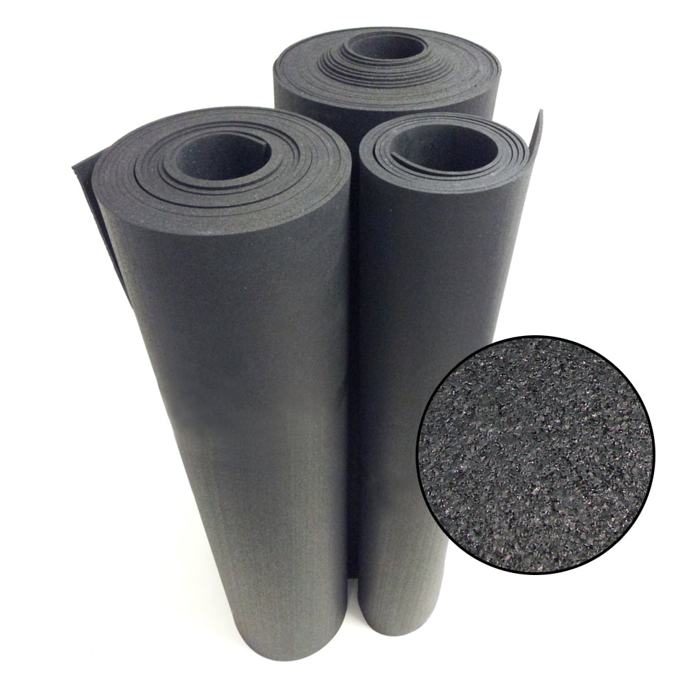 X 5ft Long Roll Black Rubber Mat, How To Install Rubber Flooring Rolls
