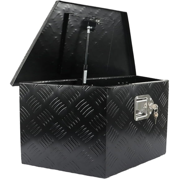 LABLT 26 Inch Aluminum Trailer Tongue Tool Box for Pick Up Truck Bed Tool Box with Lock and Keys - Black