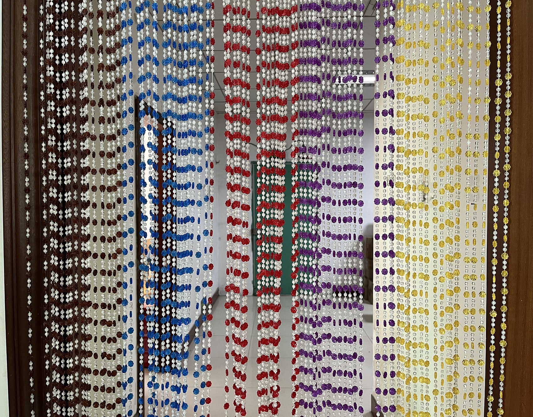 ZiDeTang 18 Rows Acrylic Calabash Door Beaded Curtain Home Décor String Doorway Room Divider Tassel Window Blind Screen Panel for Wedding café Office (39.3" x 76.7",Purple)