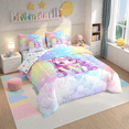 thumbnail image 3 of Erosebridal Kawaii Unicorn Bedding King Size, Personalized Letter W Comforter Sets With Sheets, Cute Stars Clouds Bedding Sets King Size, Breathable Room Decorative,7Pcs Reversible, 3 of 5