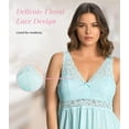 thumbnail image 5 of Exquisite Form 70107 Nylon Tricot Sleeveless Long Nightgown with Floral Lace, 5 of 7