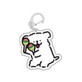 thumbnail image 1 of 2023 nuevo llavero de perro blanco pequeño de dibujos animados lindo acrílico maltés perro niña bolsa colgante paisaje decoración llavero regalos de joyería, 1 of 4