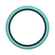 XMXY Car Steering Wheel Cover, Green Teal Quatrefoil Non-Slip Jeep Truck Universal Elastic Steering Wheel Protector 15 inch