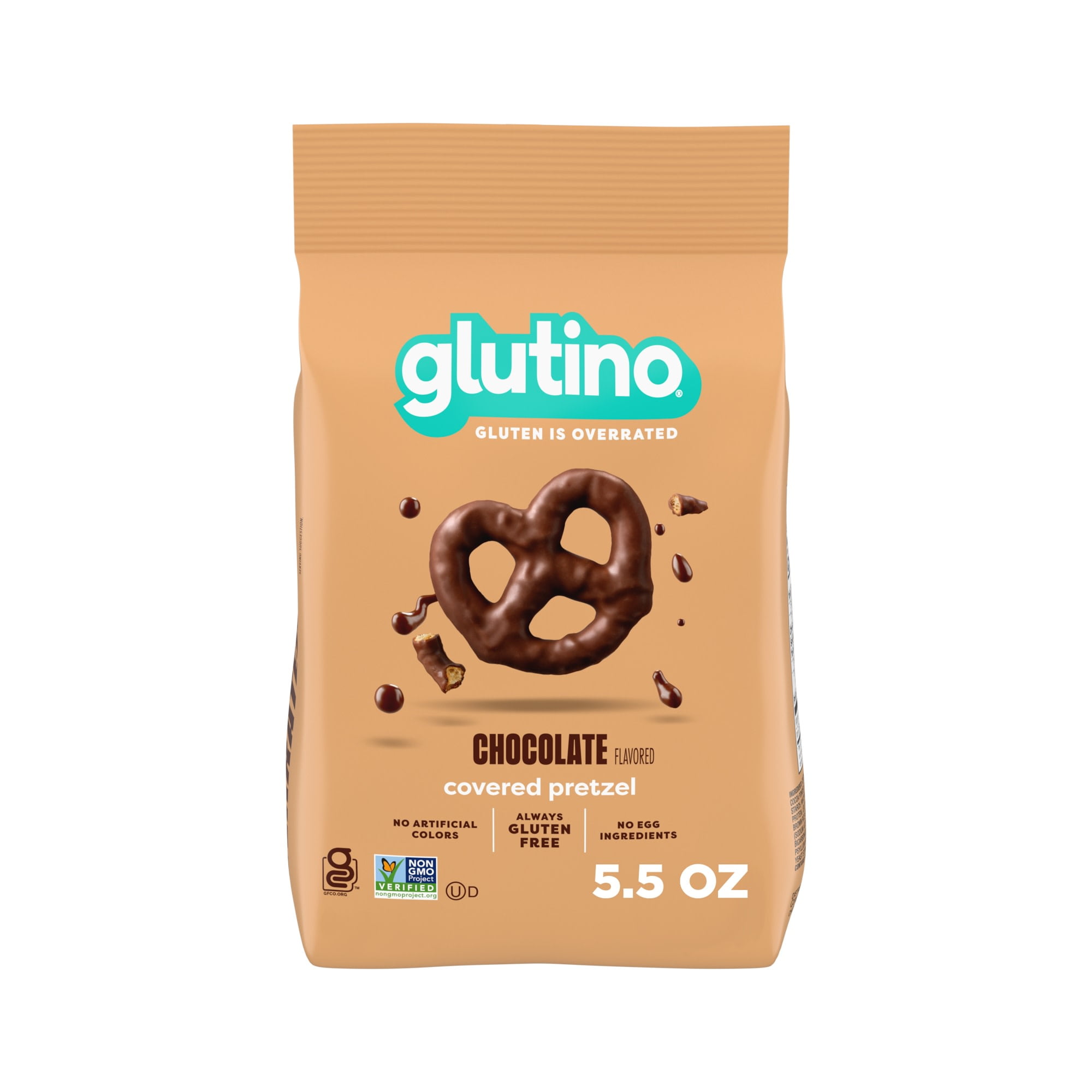 (6 pack) Glutino Gluten Free Fudge Covered Pretzels, Gluten Free Snacks, 5.5 oz