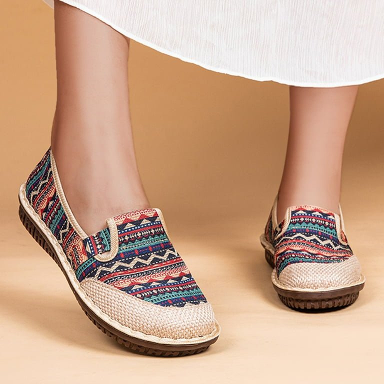 nsendm Female Shoes Adult Womens Born Shoes Casual Casual Shoes Hollow Breathable Embroidered Dance Shoes Casual Women Shoes Wide Width Casual Red 8
