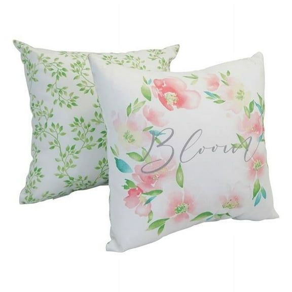 Blazing Needles CO-JO18-DS-03-S2 Spun Polyester Outdoor Throw Pillows, Bloom - Set of 2