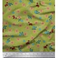 thumbnail image 1 of Soimoi Japan Crepe Satin Fabric Horse & Clematis Floral Printed Craft Fabric by the Yard 42 Inch Wide, 1 of 1