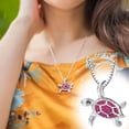 thumbnail image 3 of KDSJSXW Gold Necklaces for Women Opal Sea Turtle Necklace Pendant Necklace Ocean Beach Jewelry Handmade Sea Life Accessory Sterling Silver Necklace for Women (Red,One Size), 3 of 6