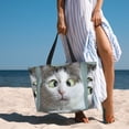 thumbnail image 6 of Kdxio Funny Cat for Beach Bag for Women Large Beach Tote Bag Waterproof Sandproof Swim Bag with Zipper Pockets Beach Vacation Travel, 6 of 7