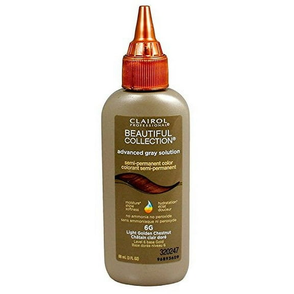 Clairol Beautiful Advanced Gray Solution Collection #6G Light Golden Chestnut 3 Ounce (88ml) (2 Pack)