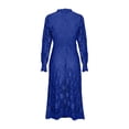 thumbnail image 4 of ZSDVBZS Midi Dresses for Women Formal High Neck Long Sleeve Lace Tunic Dresses Flowy Elegant Party Cocktail Dresses Navy L, 4 of 5