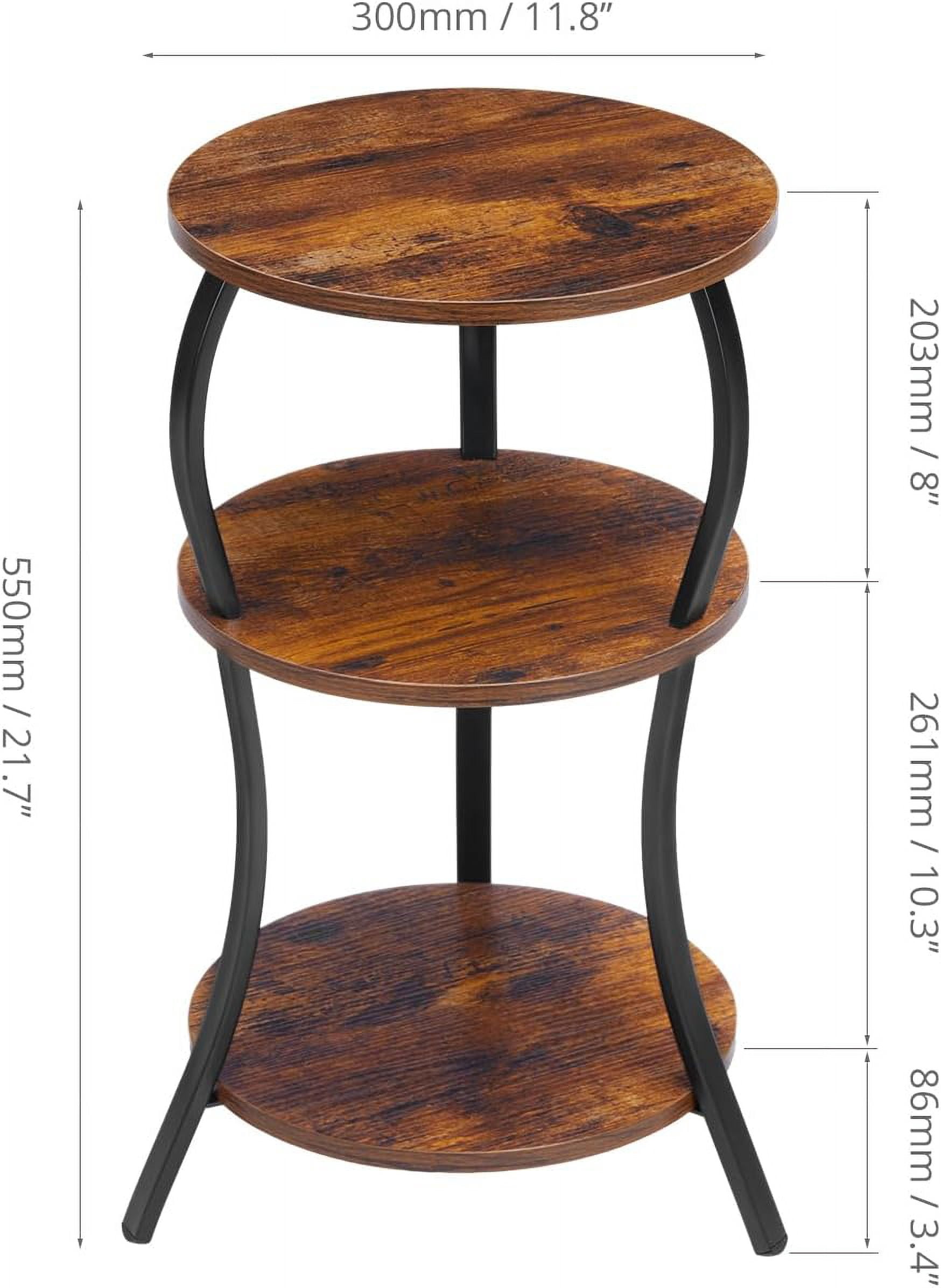 ZEXVIDA, Vintage Round Side Table, 11.8