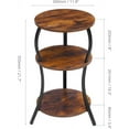 thumbnail image 4 of ZEXVIDA Vintage Round Side Table, 3-Tier Slim Waist End Table with Storage Shelf,Compact Tea Table Beside Sofa or Bed, Corner Coffee Table Nightstand for Living Room Bedroom Small Spaces,Rustic Brown, 4 of 10