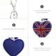 thumbnail image 2 of 2 llaveros con la bandera británica, llavero con forma de corazón, llavero de aleación con diamantes de imitación, colgante para bolso de mujer, 2 of 7