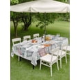 thumbnail image 3 of Outdoor Tablecloth with Umbrella Hole and Zipper, Thanksgiving Rectangle Table Cloth 60x84 Inch Waterproof Tablecloth, Fall Orange Blue Pumpkin Farmhouse Wood Picnic Table Cover for Patio Camping, 3 of 7