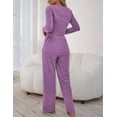 thumbnail image 4 of FOLUNSI Women's long sleeved casual pajama set Two piece soft Sleepwear S-XL, 4 of 5