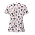 thumbnail image 6 of Zufioo Cute Dinosaur for Women's Deep V-neck Short-sleeved T-shirt, Top with Short Sleeves - with Stainless Steel Buckle, Moisture Wicking, Ideal Home Wear-Small, 6 of 9