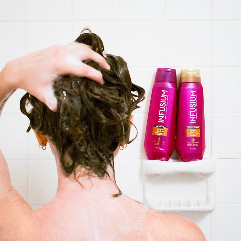 (3 pack) Infusium Professional Treatments Repairing Daily Shampoo with Argan Oil & Keratin, 13.5 fl oz