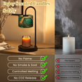 thumbnail image 5 of Candle Warmer Lamp with Timer Dimmer Abstract Emerald Green Gold Fluid Marble Luxurious Metallic Swirls Candle Lamp Warmer for Jar Candle with 4 Bulbs Gifts for Women House Warming Gifts, 5 of 8