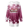 thumbnail image 3 of Vestidos de Mujer, Vestido Casual de Manga Larga Con Cuello Redondo y Estampado Navideño de Moda de Otoño E Invierno Para Mujer, 3 of 3
