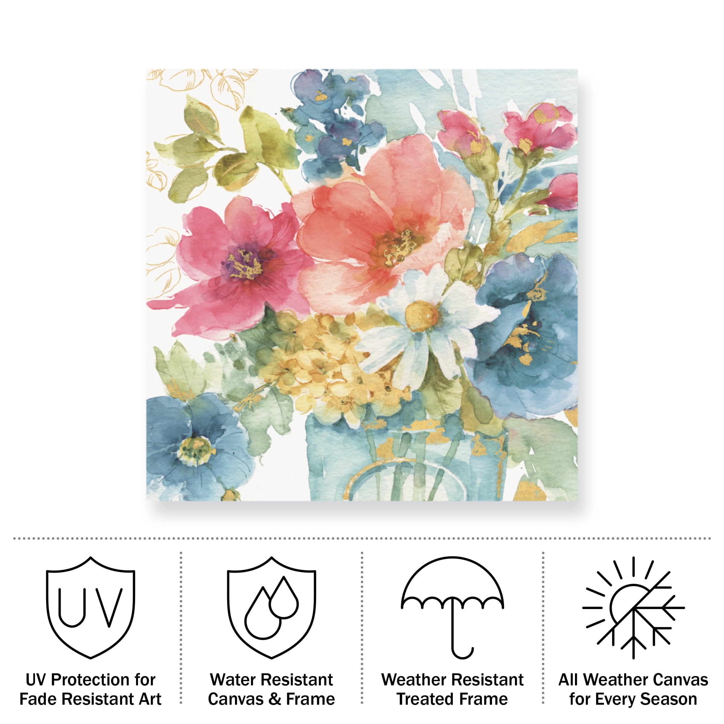 Lisa Audit 'My Garden Bouquet II' Outdoor Canvas 24x22