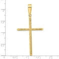 thumbnail image 2 of FJC Finejewelers 14 kt Yellow Gold Polished and Textured Fancy Cross Charm 56 x 27 mm, 2 of 6