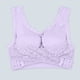 thumbnail image 4 of Sujetador con hebilla delantera y encaje para mujer: sin aros, fruncido sin costuras, yoga, dormir, nailon/spandex, todas las tallas, 4 of 4