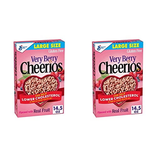 Very Berry Cheerios Breakfast Cereal, Gluten Free, 14.5 oz Box (Pack of