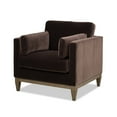 thumbnail image 3 of Jennifer Taylor Home Knox 36" Modern Farmhouse Performance Velvet Large Living Room Accent Arm Chair in Deep Brown, 3 of 13